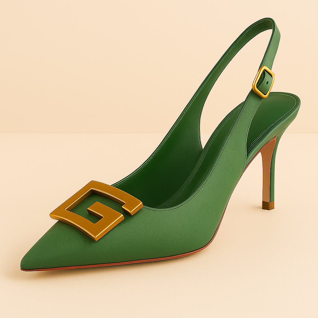 sandales femme bouton carré, slingback talon moyen, chaussures bout pointu élégantes, sandales slip-on femme, escarpins chic confortables, sandales pour bureau femme, sandales géométriques femme, chaussures noires blanches vertes, sandales modernes été 2025, talons carrés femme tendance