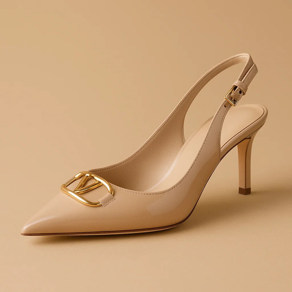 mules élégantes femme, slingback vernis imperméable, sandales classiques en cuir, escarpins mule soirée, chaussures femme talon 7 cm, sandales avec plateforme confort, chaussures bout pointu chic, sandales imperméables vernies, escarpins artisanaux femme, sandales soirée 2025 tendance
